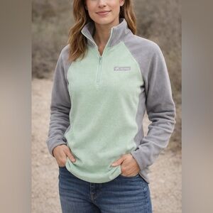 Columbia Mint and Gray Fleece Pullover
